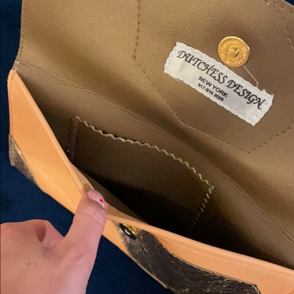 Leather Peach & Rose Gold Clutch - Picture 6 of 6